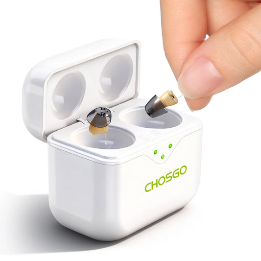 CHOSGO SmartR Smallest Rechargeable OTC Hearing Aids with AI Noise Reduction