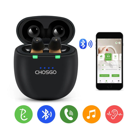 SmartU Bluetooth Hearing Aids for Seniors | AI Noise Reduction, App Self-Fit – CHOSGO