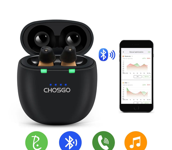 SmartU Bluetooth Hearing Aids for Seniors | AI Noise Reduction, App Self-Fit – CHOSGO