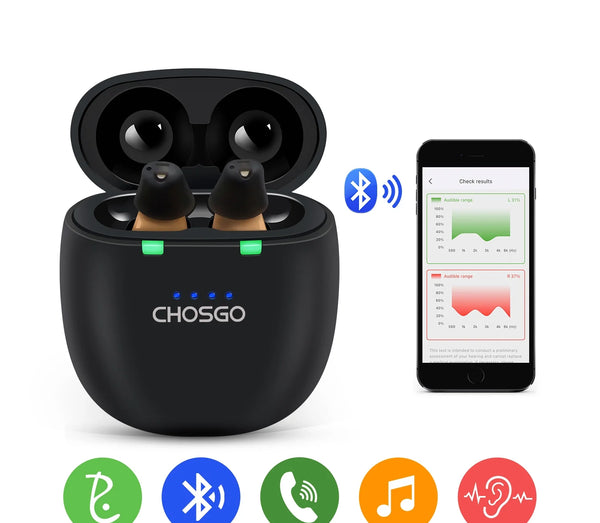 SmartU Bluetooth Hearing Aids for Seniors | AI Noise Reduction, App Self-Fit – CHOSGO