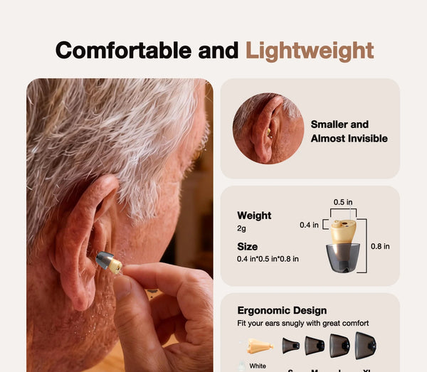 CHOSGO SmartR Smallest Rechargeable OTC Hearing Aids with AI Noise Reduction