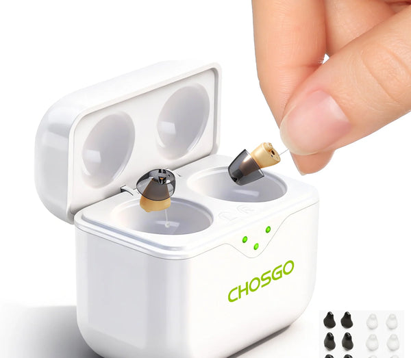 CHOSGO SmartR Smallest Rechargeable OTC Hearing Aids with AI Noise Reduction