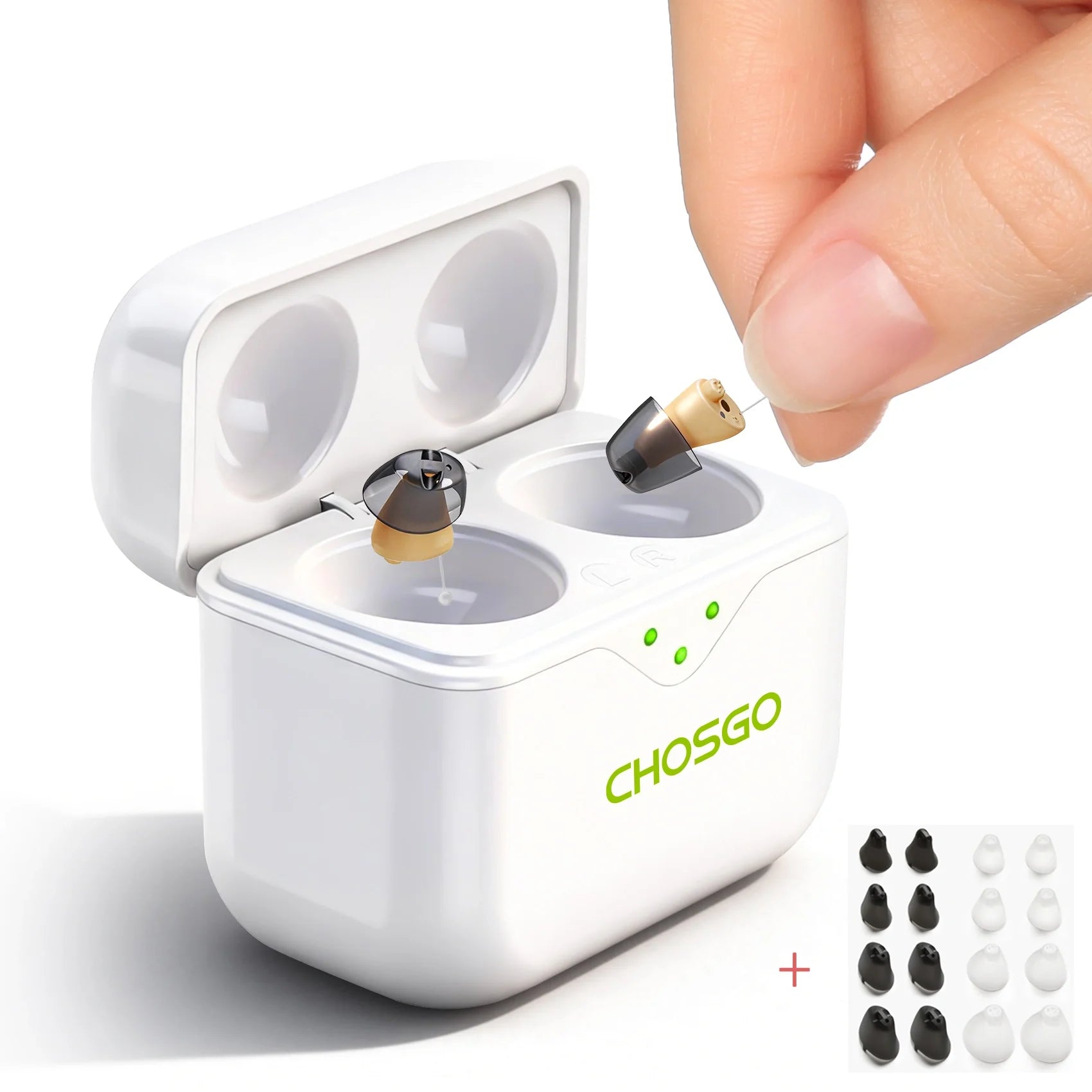 CHOSGO SmartR Smallest Rechargeable OTC Hearing Aids with AI Noise Reduction