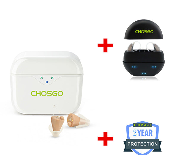 CHOSGO SmartR Smallest Rechargeable OTC Hearing Aids with AI Noise Reduction