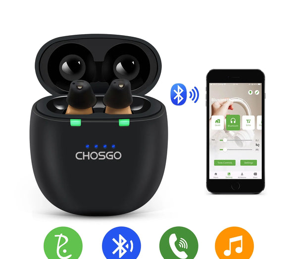 SmartU Bluetooth Hearing Aids for Seniors | AI Noise Reduction, App Self-Fit – CHOSGO