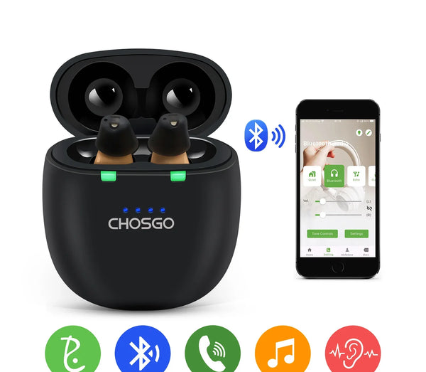 SmartU Bluetooth Hearing Aids for Seniors | AI Noise Reduction, App Self-Fit – CHOSGO