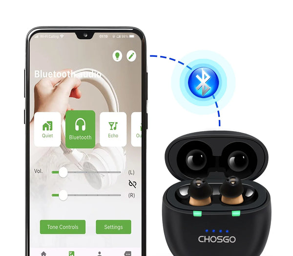 SmartU Bluetooth Hearing Aids for Seniors | AI Noise Reduction, App Self-Fit – CHOSGO