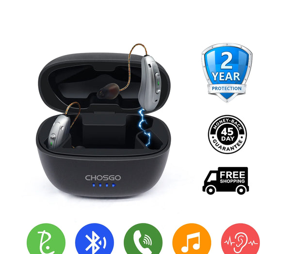V03B Pro OTC Bluetooth Hearing Aids | AI Noise Reduction | Self-Fitting App | Calls & Music – CHOSGO