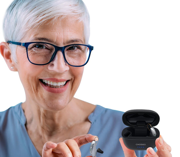 V03B Pro OTC Bluetooth Hearing Aids | AI Noise Reduction | Self-Fitting App | Calls & Music – CHOSGO