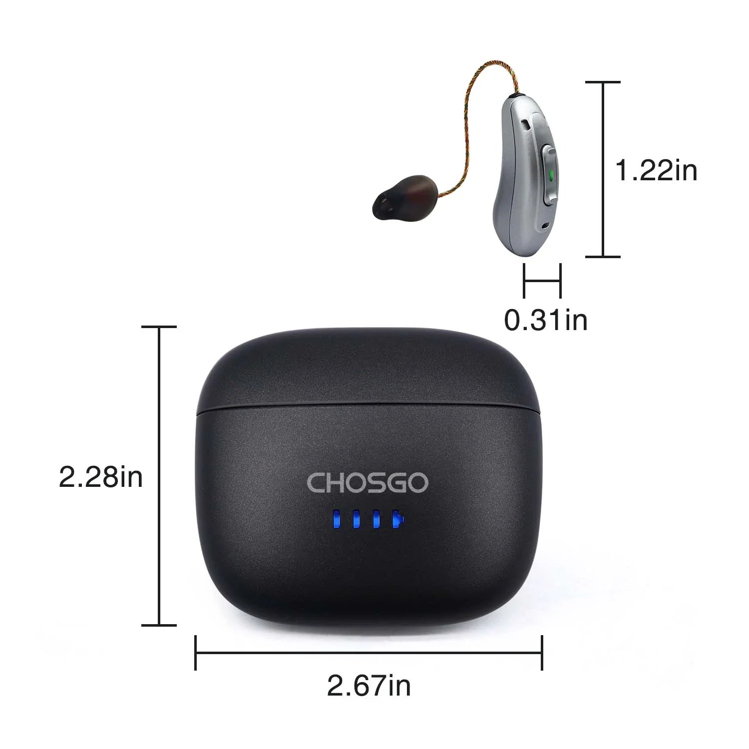 V03B Pro OTC Bluetooth Hearing Aids | AI Noise Reduction | Self-Fitting App | Calls & Music – CHOSGO